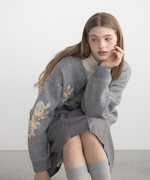 カーディガン 「 新色追加 / 4色展開 」flower china cardigan/花柄