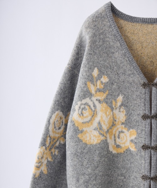 カーディガン 「 新色追加 / 4色展開 」flower china cardigan/花柄