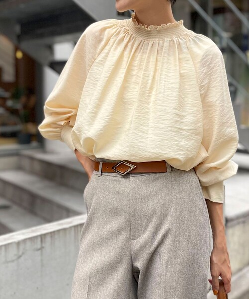 新品未使用品/NOLLEY’S/ハイネックシャーリング2WAYブラウス NOLLEY'S（ノーリーズ） シャツ ブラウス ハイネックシャーリング2WAY