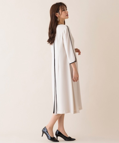 Rose Tiara レース切替×後ろプリーツワンピース サイズ46 Rose Tiara ワンピース バックプリーツワンピース : ZOZOTOWN