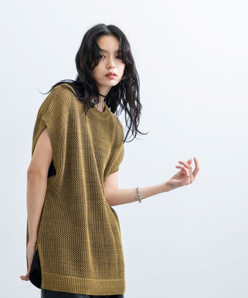 JUNEベスト JUNRED ベスト ジレ ヘザーメッシュルーズベスト メンズ