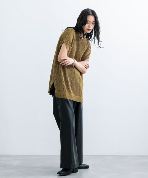JUNRED ベスト ジレ ヘザーメッシュルーズベスト メンズ