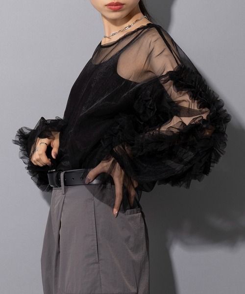 MAISON BREEZE reveur ブラウス シャツ 「MAISON reveur」frill sheer
