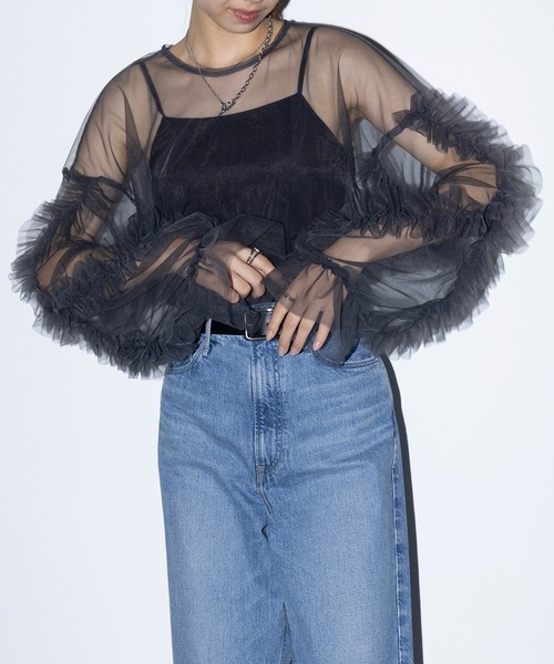 ブラウス シャツ tulle frill peplum blouse レディース MAISON BREEZE reveur ブラウス シャツ 「MAISON reveur」frill