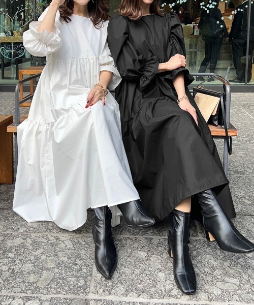 ワンピース 「Ranさん×midopeiさんコラボ」ティアードギャザー