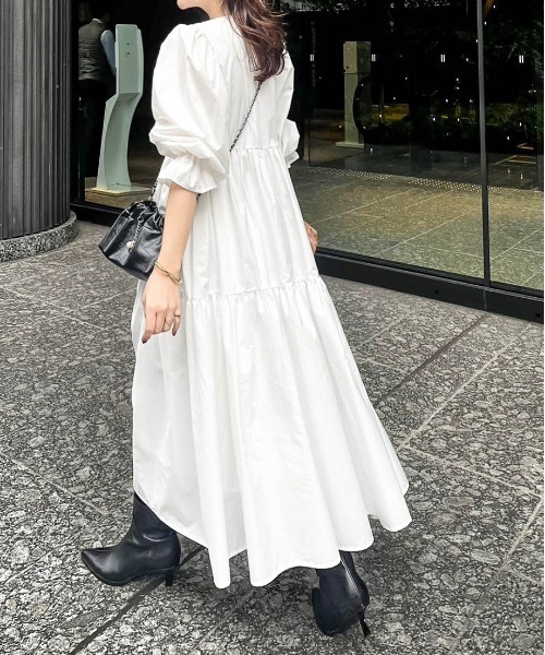ワンピース 「Ranさん×midopeiさんコラボ」ティアードギャザー