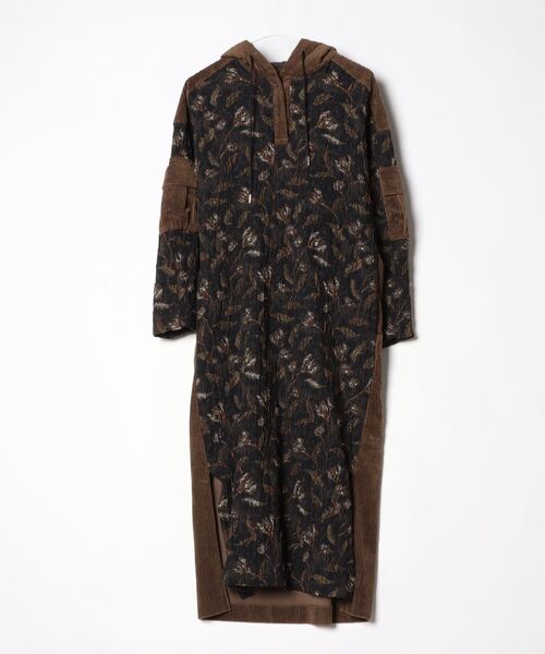 EBONY」 花柄長袖ワンピース 1 グリーン レディース : 82041227 