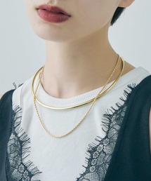 MYSTY　ゴールドチェーンネックレス ロック付き［新品•未使用]トップバック型 Cream dot. ステンレス製 ネックレス 2点セット 金属アレルギー