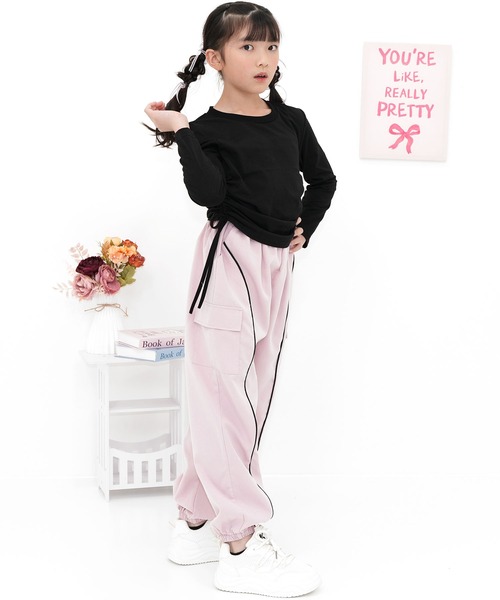 Bee des tシャツ サイドギャザー長袖トップス キッズ 子供服