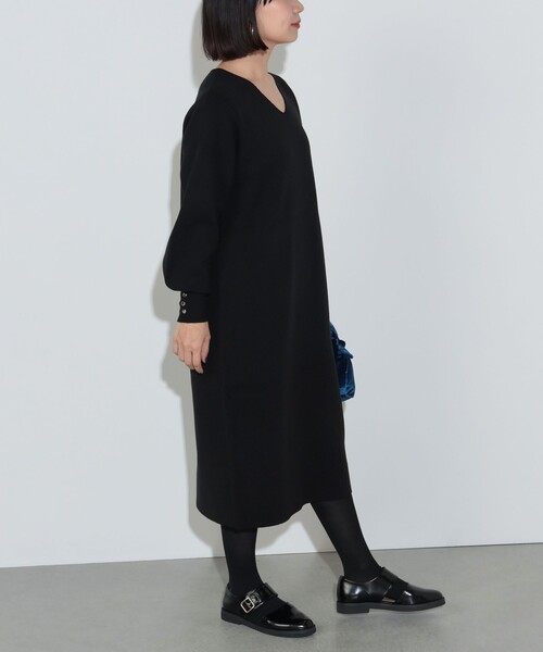 BEAMS HEART ワンピース Vネック ロングニット レディース : ZOZOTOWN  
