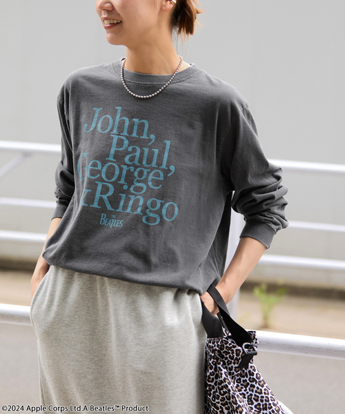 JOURNAL STANDARD relume ビートルズ 長袖Tシャツ グレー JOURNAL STANDARD relume tシャツ Tシャツ 別注「GOOD ROCK