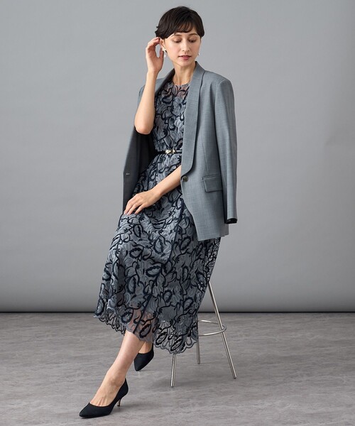 ANAYI（アナイ） ワンピース リーフエンブロイダリーフレア ワンピース