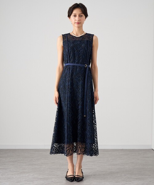 ANAYI（アナイ） ワンピース リーフエンブロイダリーフレア ワンピース