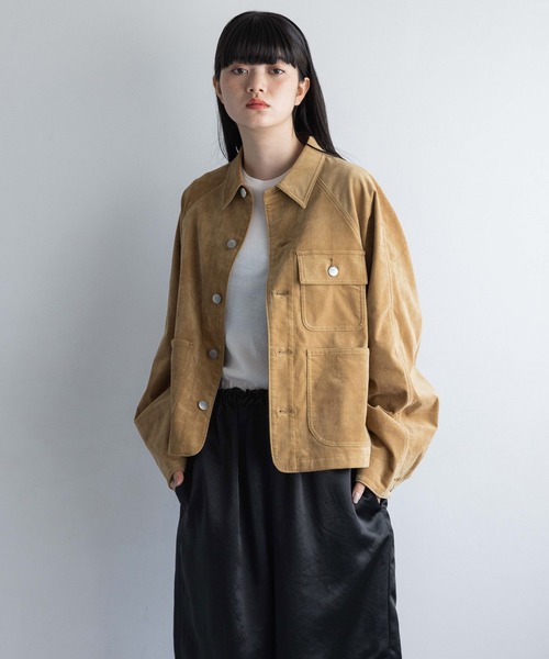 933♥ 新品 ジェイプレス カバーオール ジャケット ショート コート L AMBIDEX Store ○丸襟ショート ジャケット(F グレー): l'atelier
