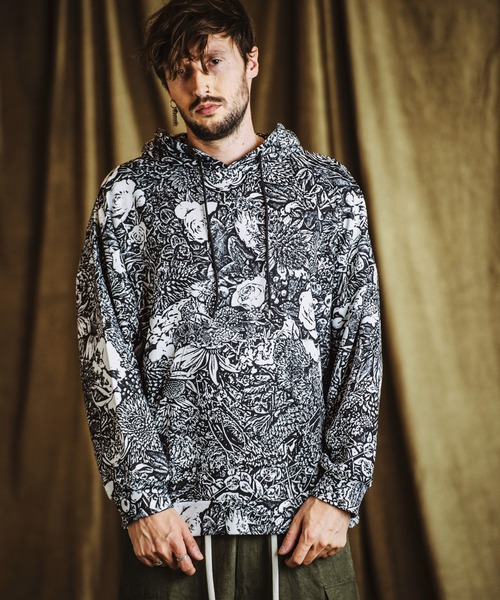 NO ID.（ノーアイディー） パーカー 「NO ID.」Pattern Print Big
