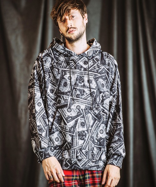 NO ID.（ノーアイディー） パーカー 「NO ID.」Pattern Print Big