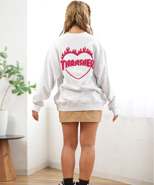 トレーナー スウェット 「ムラサキスポーツ限定」THRASHER/スラッシャー サガラ刺繍 トレーナー 243TH2TR016 レディース THRASHER スラッシャー トレーナー レディース スウェット