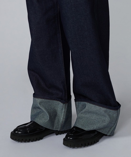 ONCILY ジーンズ EMBROIDERY ROLL-UP DENIM PANTS / デザイン