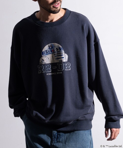 work work ワークワーク　スターウォーズジップトレーナーSグレー FREAK'S STORE トレーナー スウェット 限定展開 STAR WARS