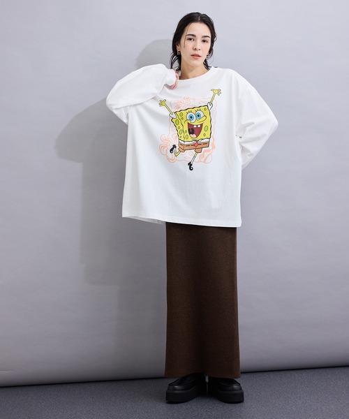 LE CERCLE par rope' tシャツ 「別注」スポンジボブTシャツ レディース LE CERCLE par rope' tシャツ 「別注」スポンジボブTシャツ レディース