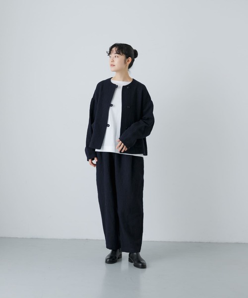 新品◎かぐれ◎ウールリネンサルエルパンツ//ブラック かぐれ パンツ ウールリネンサルエルパンツ レディース