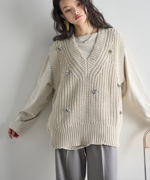 ベスト ジレ 「手洗い可能」カール ヤーン スパンコール ベスト 24SS  レディース 楽天市場】【SALE／60%OFF】＜手洗い可能＞カール ヤーン