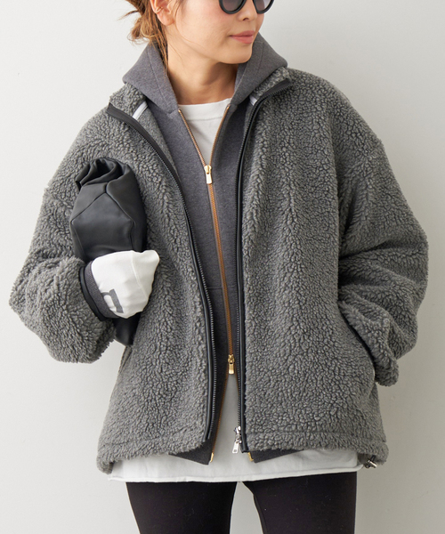 CALUX ブルゾン アウター BOA ZIP ジャケット レディース