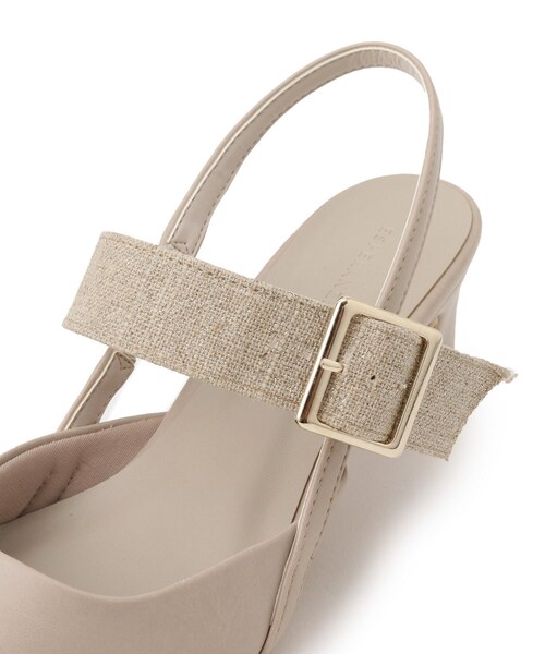 【新品】ESPERANZA スリングバックミュールパンプス アイボリー Mサイズ 新品】ESPERANZA スリングバックミュールパンプス アイボリー M