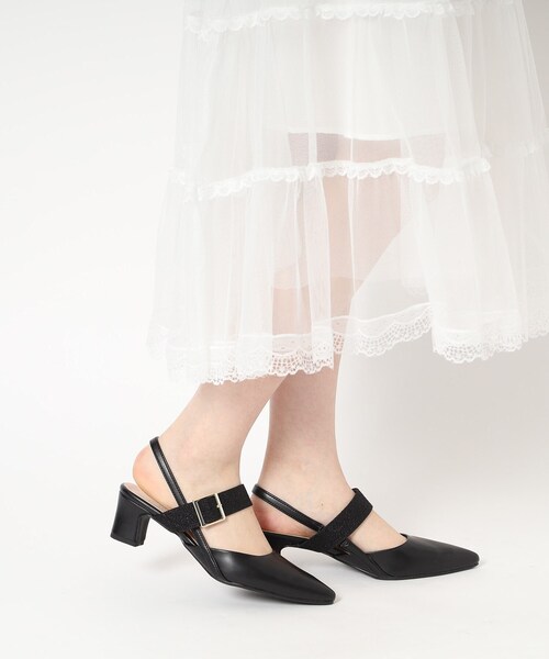 未使用 38/24.5cmスリングバックミュールパンプス黒ブラックPELLICO ESPERANZA（エスペランサ） パンプス スリングバックミュールパンプス