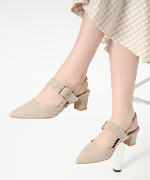 【新品】ESPERANZA スリングバックミュールパンプス アイボリー Mサイズ ESPERANZA パンプス スリングバックミュールパンプス : ZOZOTOWN