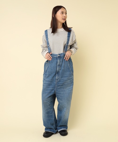 tシャツ M2379 ボーダーＢＩＧロンＴ レディース M2379 ボーダーBIGロンT(F キナリ/ブラック): トップス - RNA