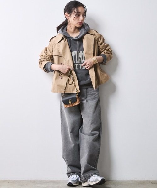 パーカー ロゴプリントパーカー 「大きいサイズ有」シックスタイル レディース CHIC STYLE パーカー ロゴプリントパーカー 「大きいサイズ有