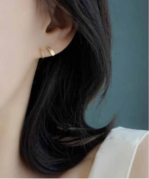 【SALE】イニシャル刻印◆PDPAOLA KEY型チャームフープピアス◆S ALWAYS GOOD TIME ピアス 「Silver925刻印入り」金属アレルギー