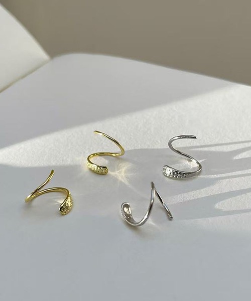 036A☆【高品質✨】2連風フープピアス　シルバー　小粒ストーン　シンプル　上品 ALWAYS GOOD TIME ピアス 「Silver925刻印入り」金属アレルギー