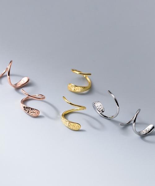036A☆【高品質✨】2連風フープピアス　シルバー　小粒ストーン　シンプル　上品 ALWAYS GOOD TIME ピアス 「Silver925刻印入り」金属アレルギー