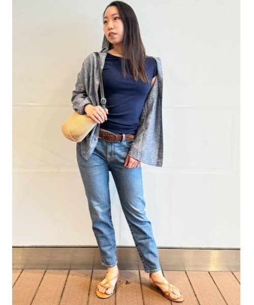 ジーンズ デニム デニムパンツ ミッドライズ ガールフレンドデニム レディースの画像