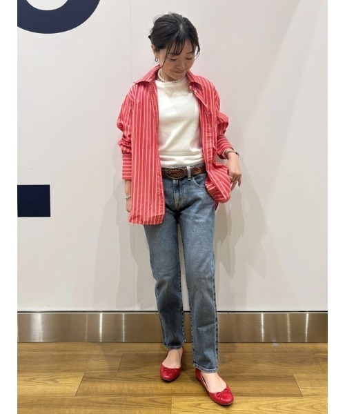 ジーンズ デニム デニムパンツ ミッドライズ ガールフレンドデニム レディースの画像