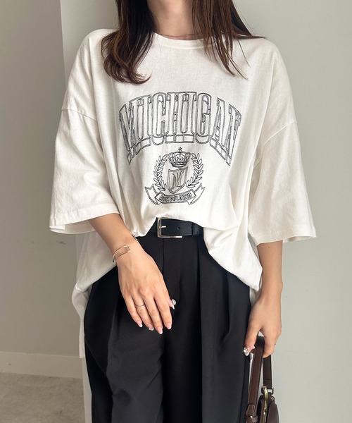 R JUBILEE　Basic Print Tee カレッジ　Tシャツ NBR8（ナンバーエイト）カレッジロゴパステルカラーTシャツ