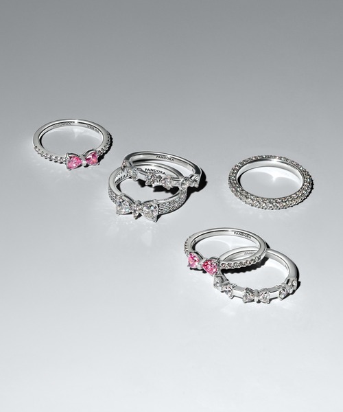 PANDORA（パンドラ） 指輪 リング スパークリング ピンク リボン