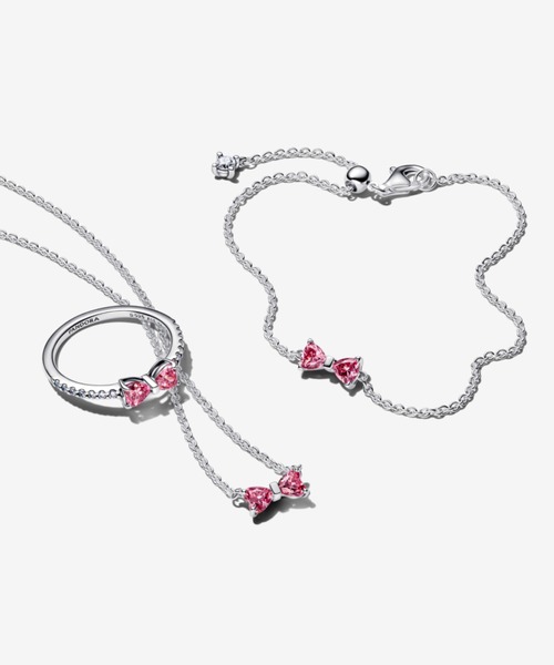 PANDORA（パンドラ） 指輪 リング スパークリング ピンク リボン