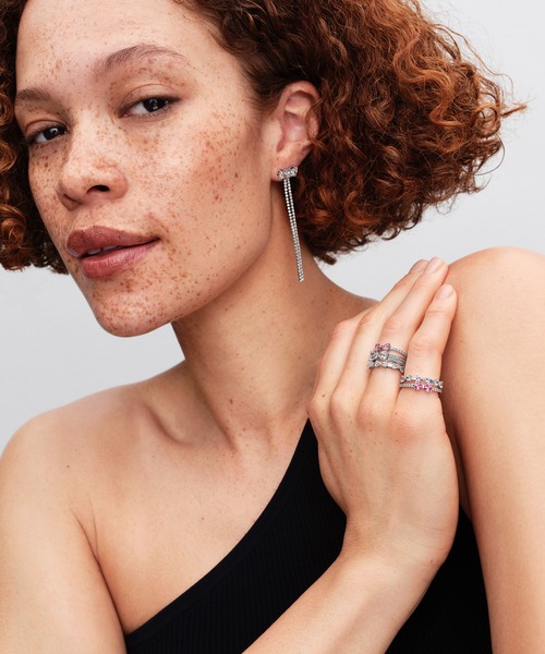 PANDORA（パンドラ） 指輪 リング スパークリング ピンク リボン