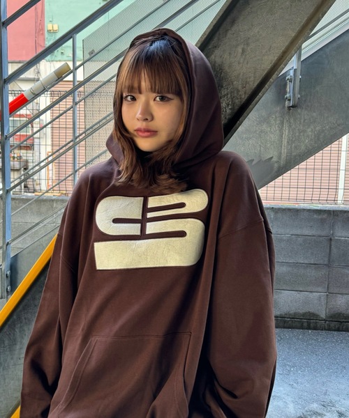 パーカー S logo felt embroidery hoodie レディース メンズ