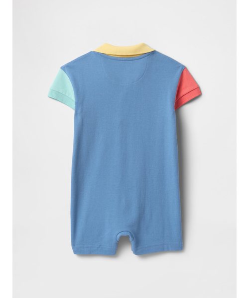 GAP ベビー服 ロンパース ピケポロシャツ ショートオール