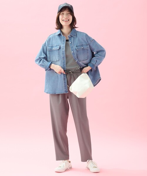 ANY（エニィ） ブラウス シャツ 「洗濯機可/ストレッチ」デニムシャツ