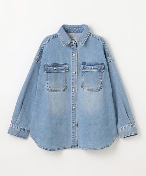 【洗濯機可/ストレッチ】デニムシャツ any FAM ブラウス シャツ 「洗濯機可/ストレッチ」デニムシャツ