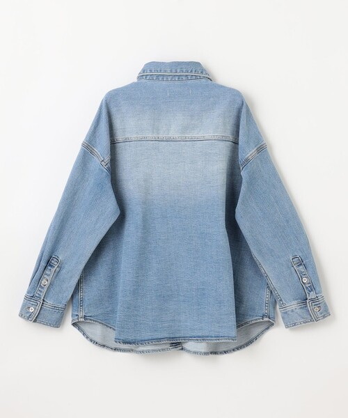 【洗濯機可/ストレッチ】デニムシャツ any FAM ブラウス シャツ 「洗濯機可/ストレッチ」デニムシャツ
