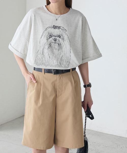 BONLECILL tシャツ DOGプリントT（マルチーズ） レディース