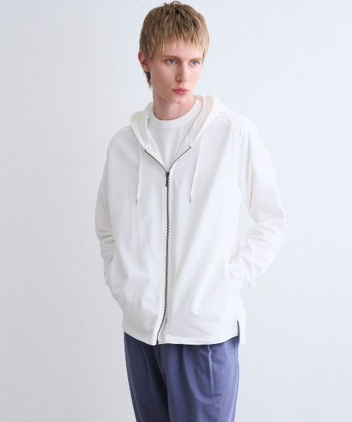 three dots（スリー ドッツ） パーカー セラミック テリージップアップ