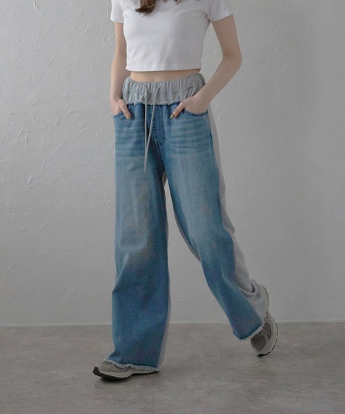 MINERTE スウェットパンツ ジャージ 「MINERTE」denim docking sweat