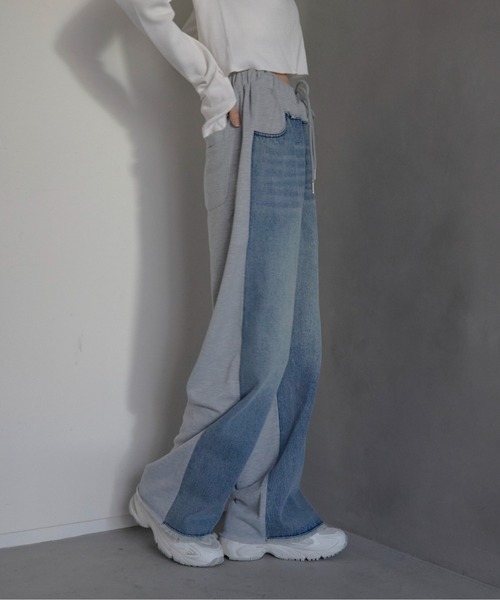 D＆G スウェット×デニム ドッキング加工 パンツ 44 DENIM COLLECTION 】スウェットドッキング デニム パンツ | GUGU